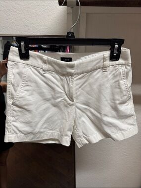 J. Crew White Cotton Chino Bermuda Shorts
